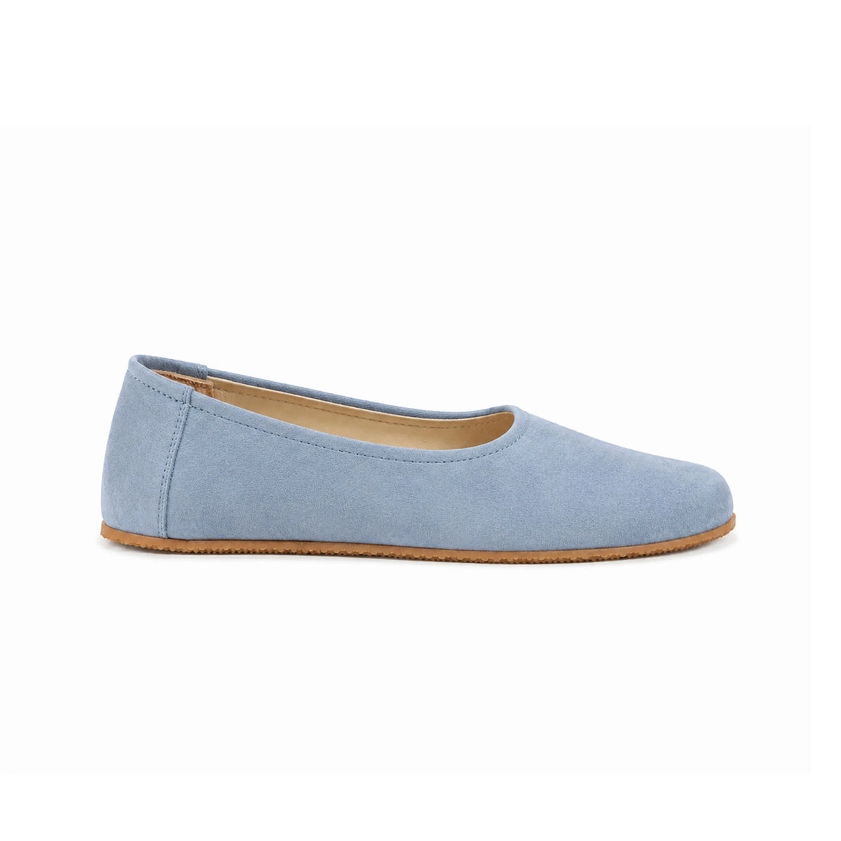Suede Barefoot Ballet Shoes – Rubber Sole – Baby Blue