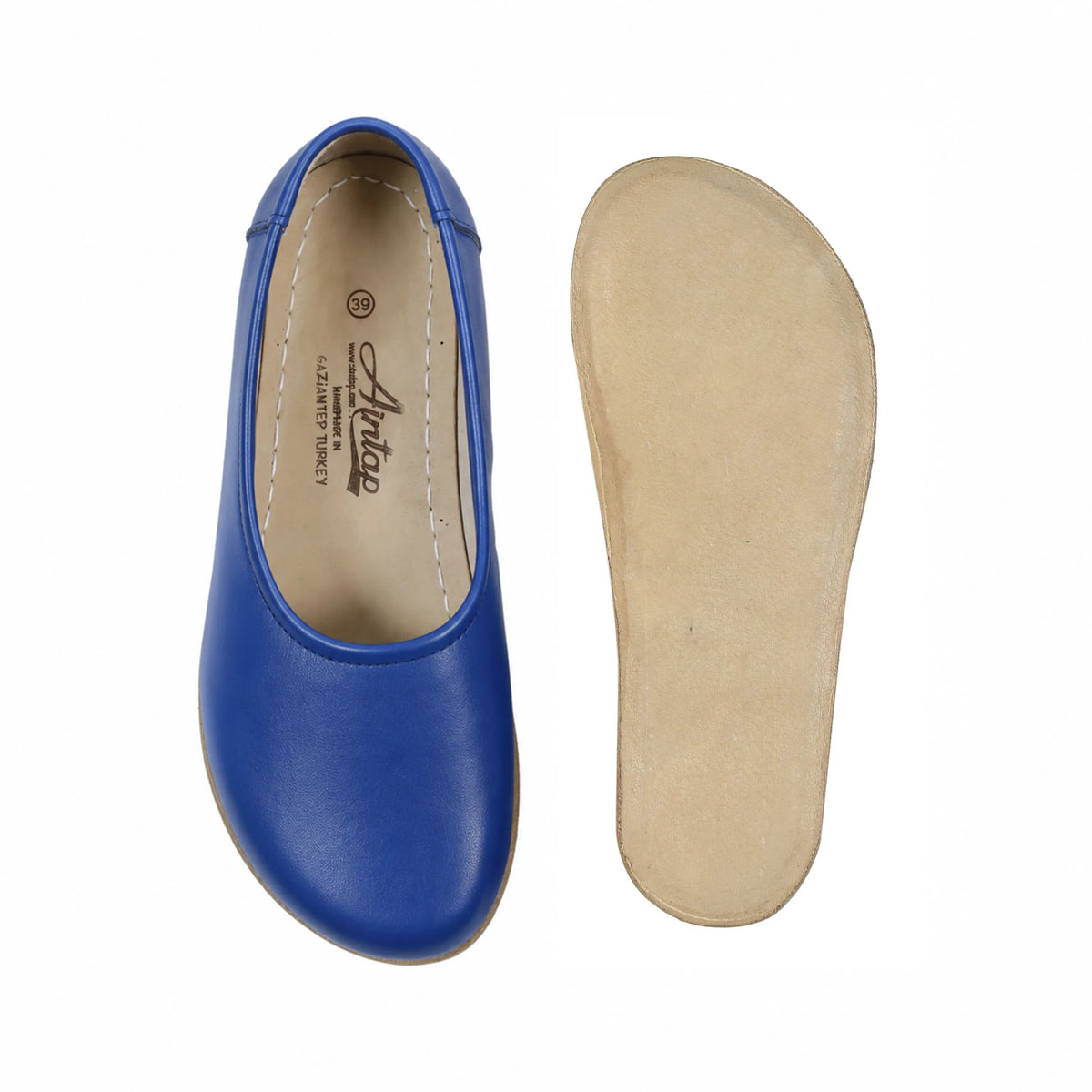 Smooth Barefoot Ballet Shoes – Classic Sole — Leather Sole – Bright Blue