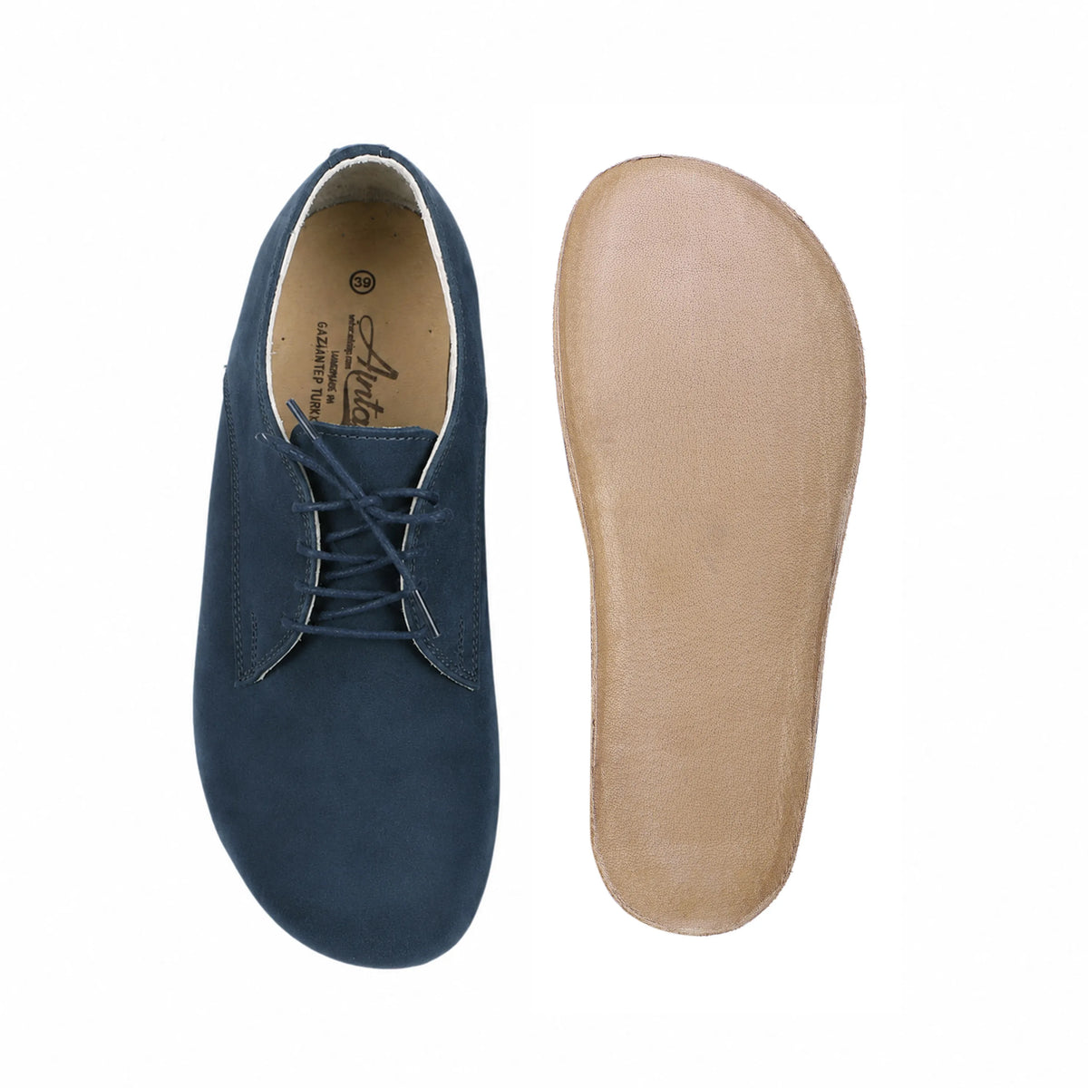 Nubuck Barefoot Oxford Shoes – Classic Sole — Leather Sole – Jeans