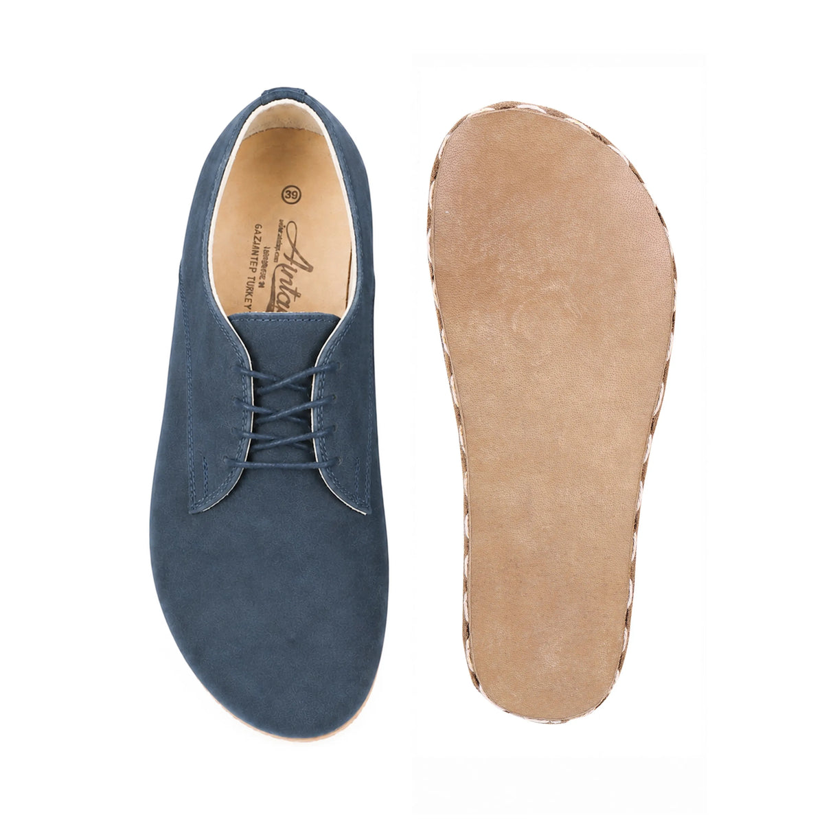 Nubuck Barefoot Oxford Shoes — Leather Sole – Jeans