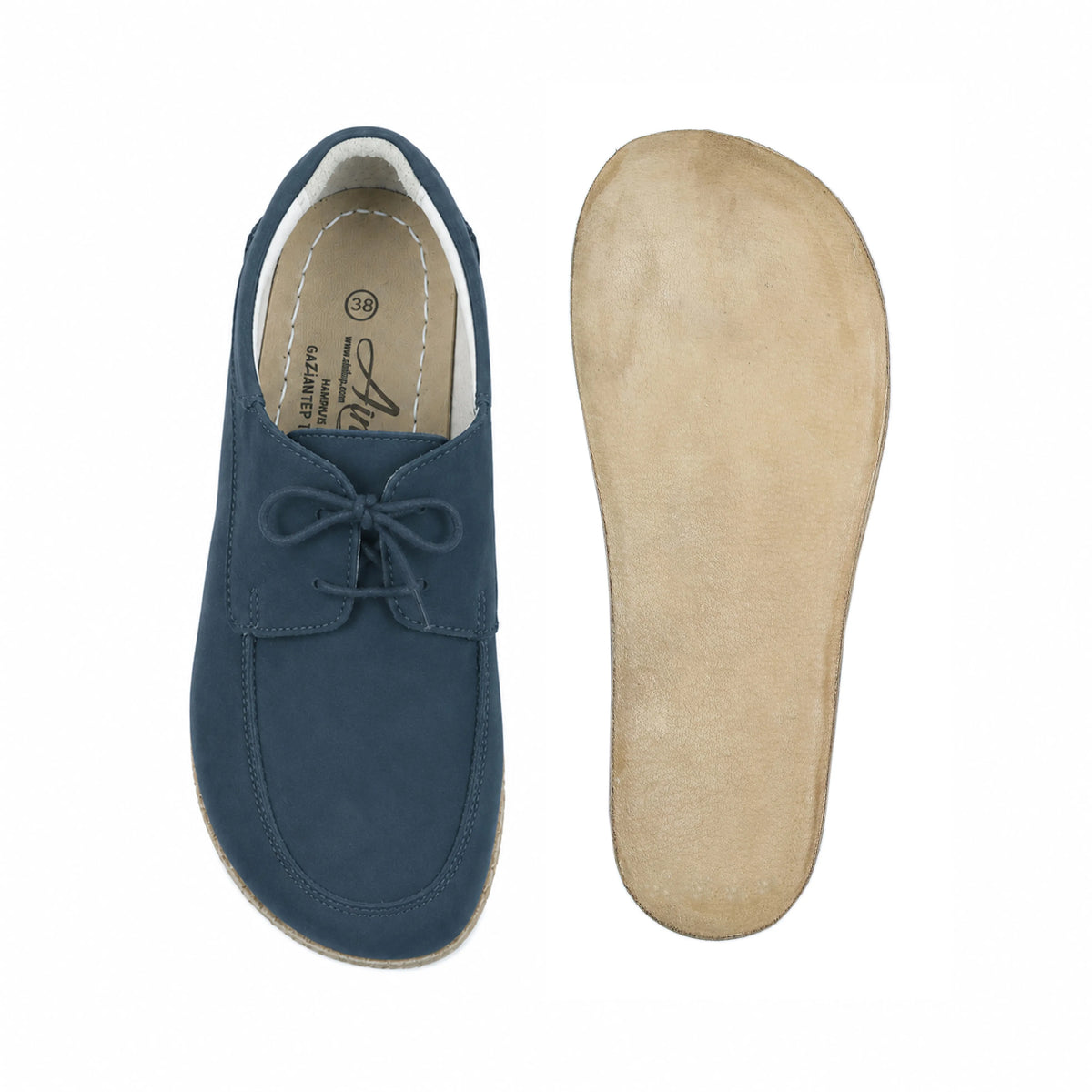 Nubuck Barefoot Laces Penny Loafer Shoes – Classic Sole — Leather Sole – Jeans