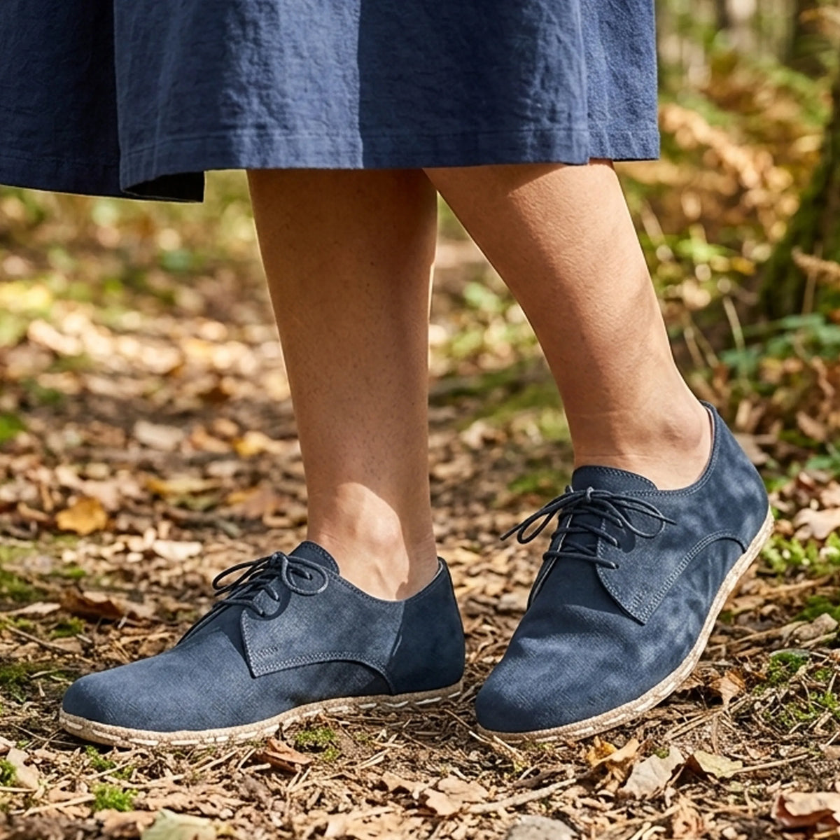 Nubuck Barefoot Oxford Shoes — Leather Sole – Jeans