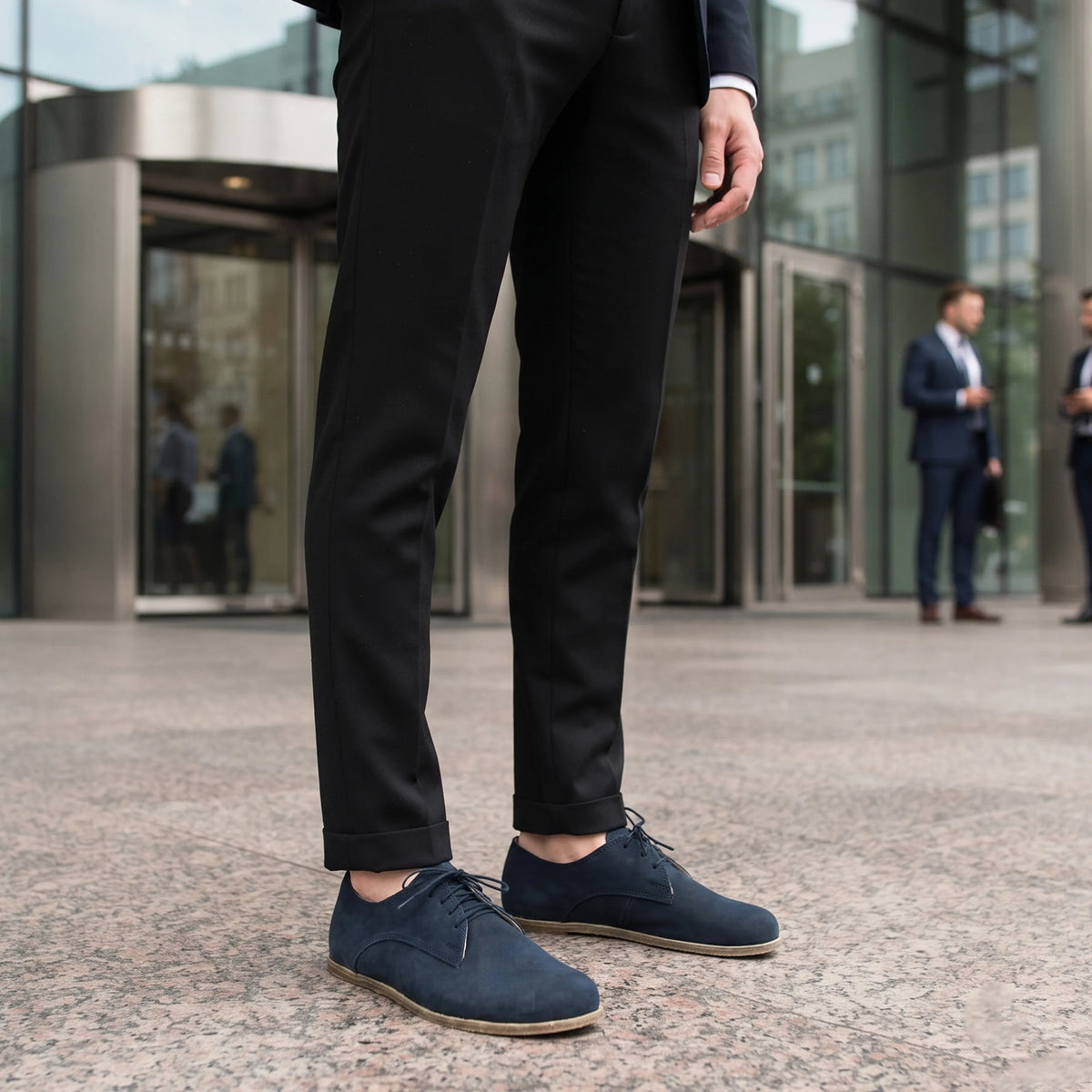 Nubuck Barefoot Oxford Shoes – Classic Sole — Leather Sole – Jeans