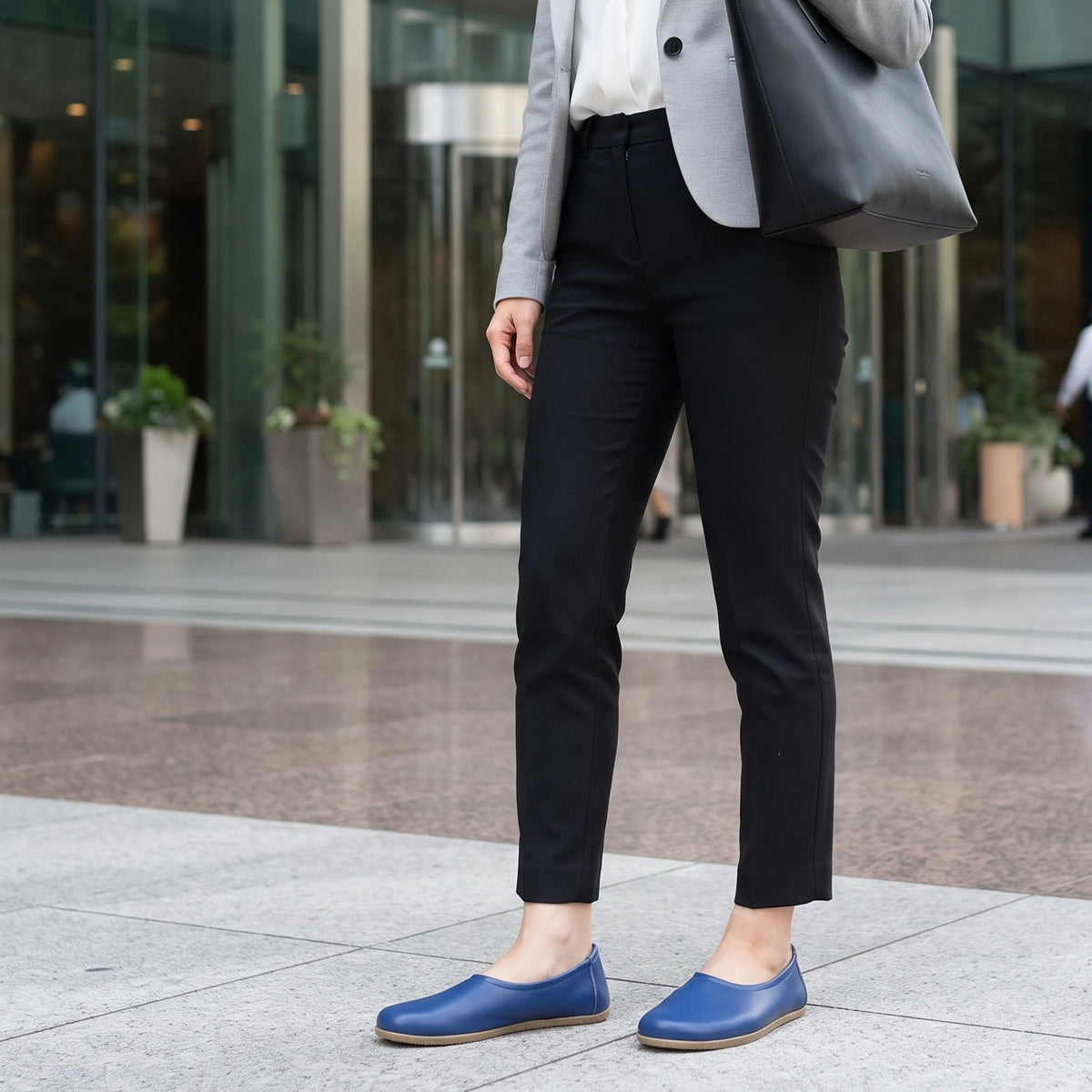 Smooth Barefoot Ballet Shoes – Classic Sole — Leather Sole – Bright Blue