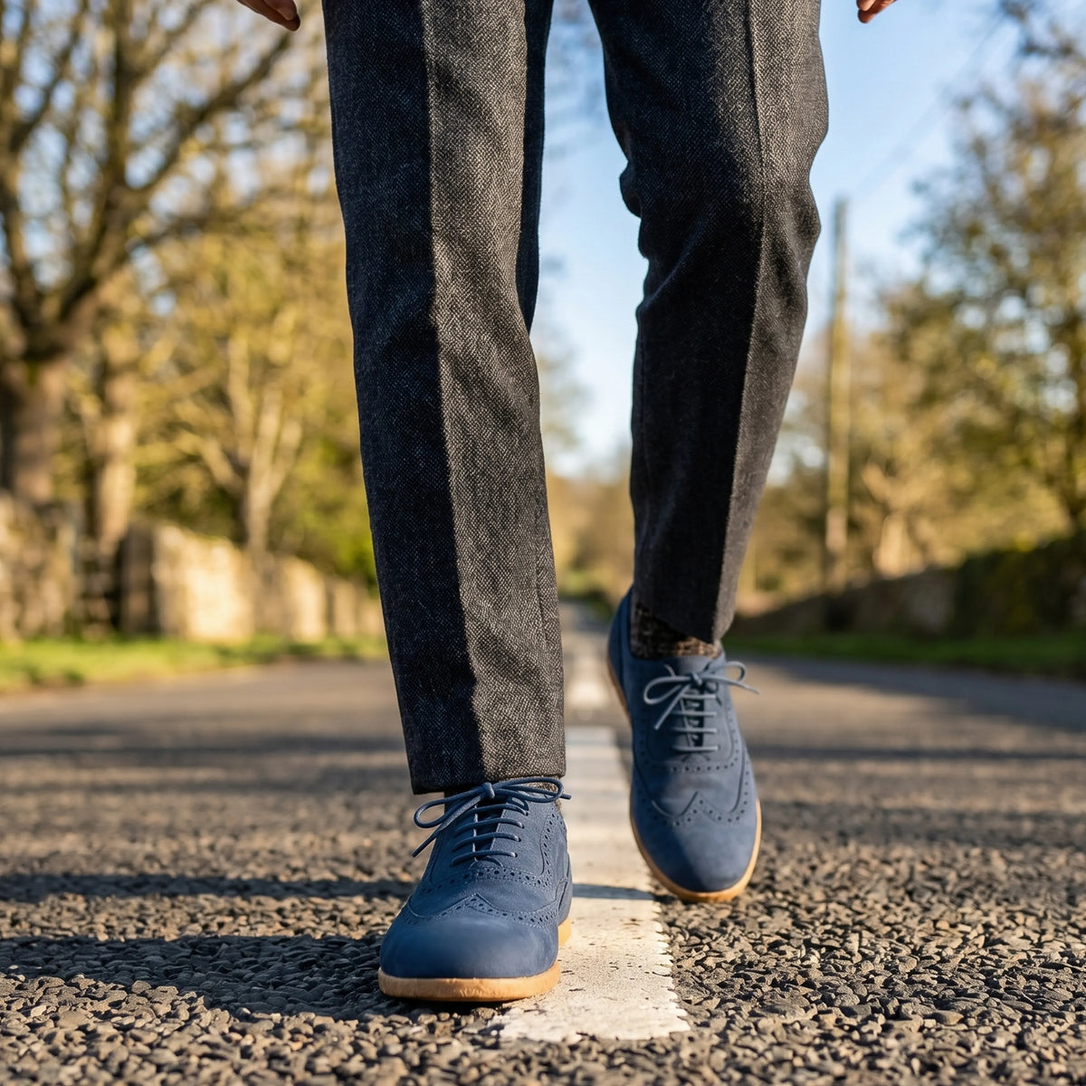 Nubuck Barefoot Moccasin Shoes – Classic Sole — Leather Sole – Jeans
