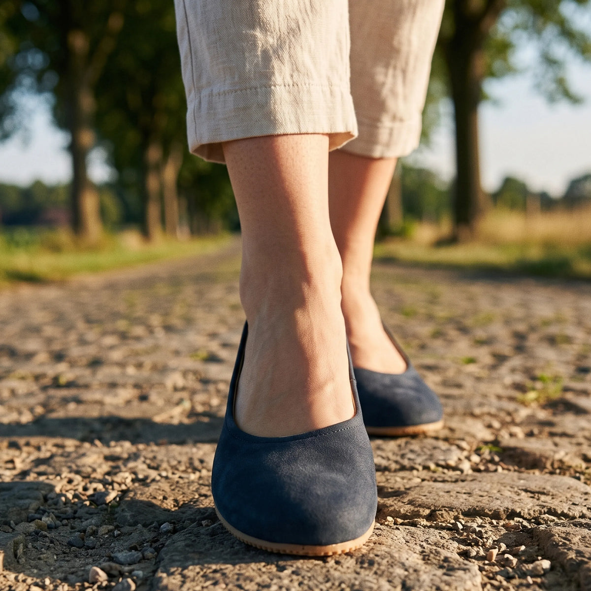 Nubuck Barefoot Ballet Shoes – Rubber Sole – Jeans