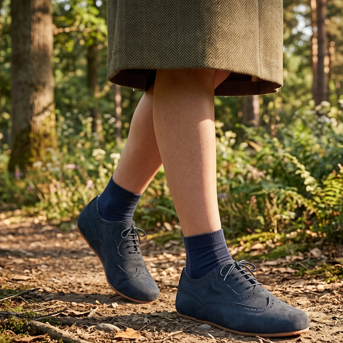 Nubuck Barefoot Moccasin Shoes – Rubber Sole – Jeans