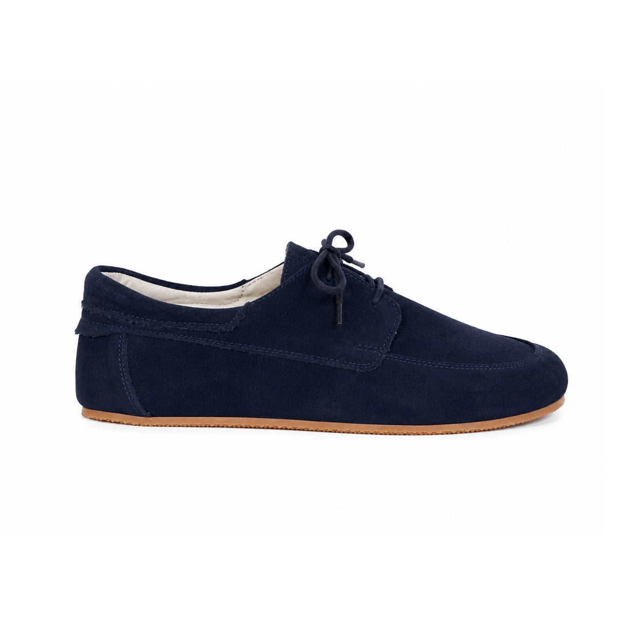 Suede Barefoot Laces Penny Loafer Shoes – Rubber Sole – Navy Blue