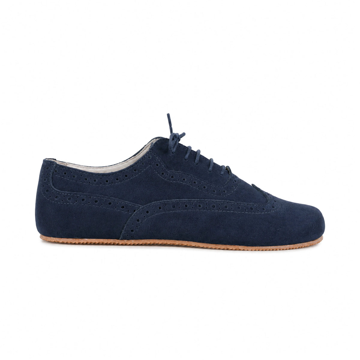Suede Barefoot Moccasin Shoes – Rubber Sole – Navy Blue