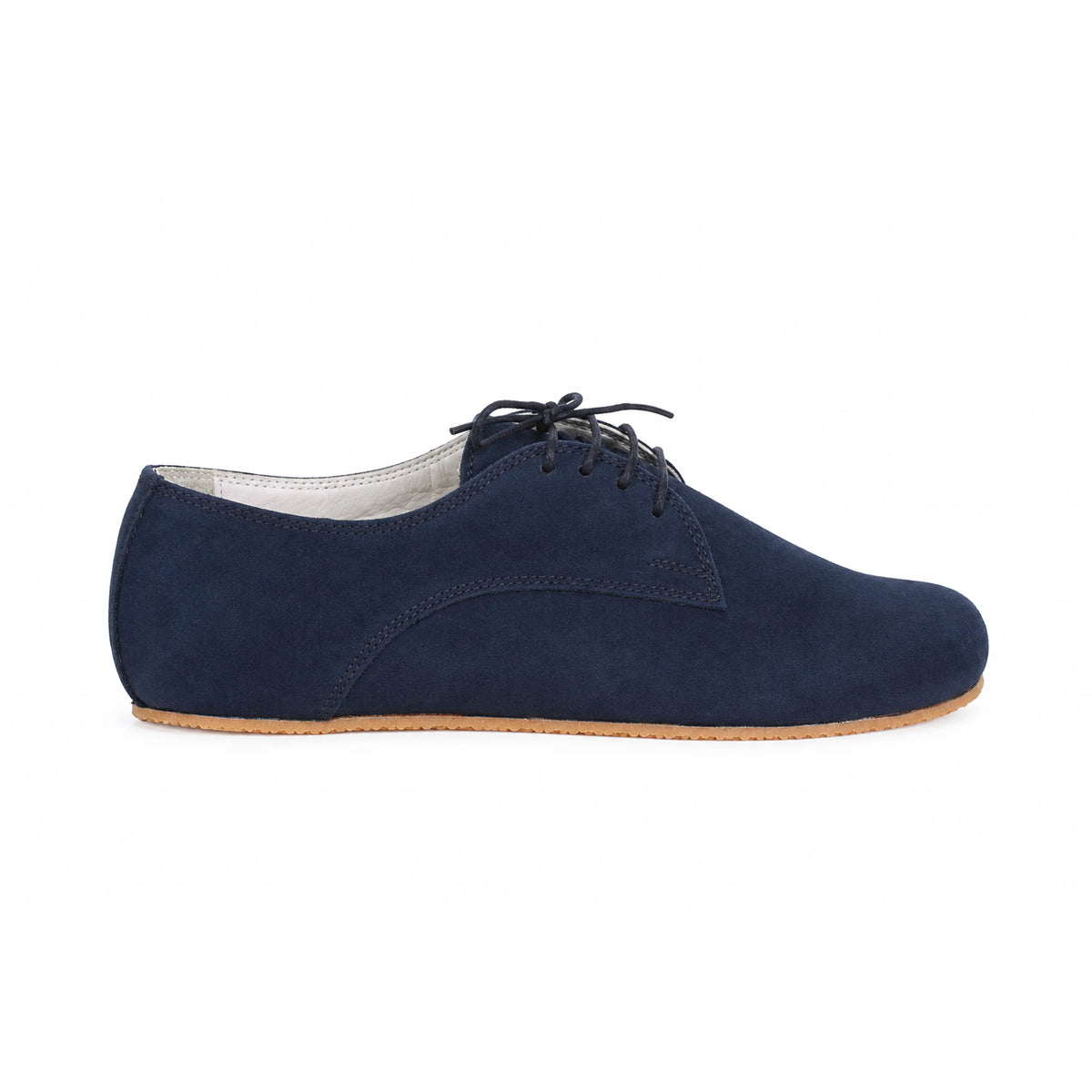 Suede Barefoot Oxford Shoes – Rubber Sole – Navy Blue
