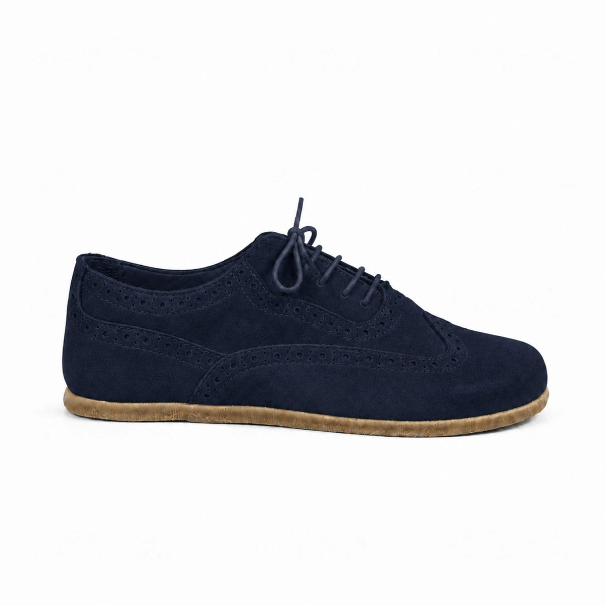 Suede Barefoot Moccasin Shoes – Classic Sole — Leather Sole – Navy Blue