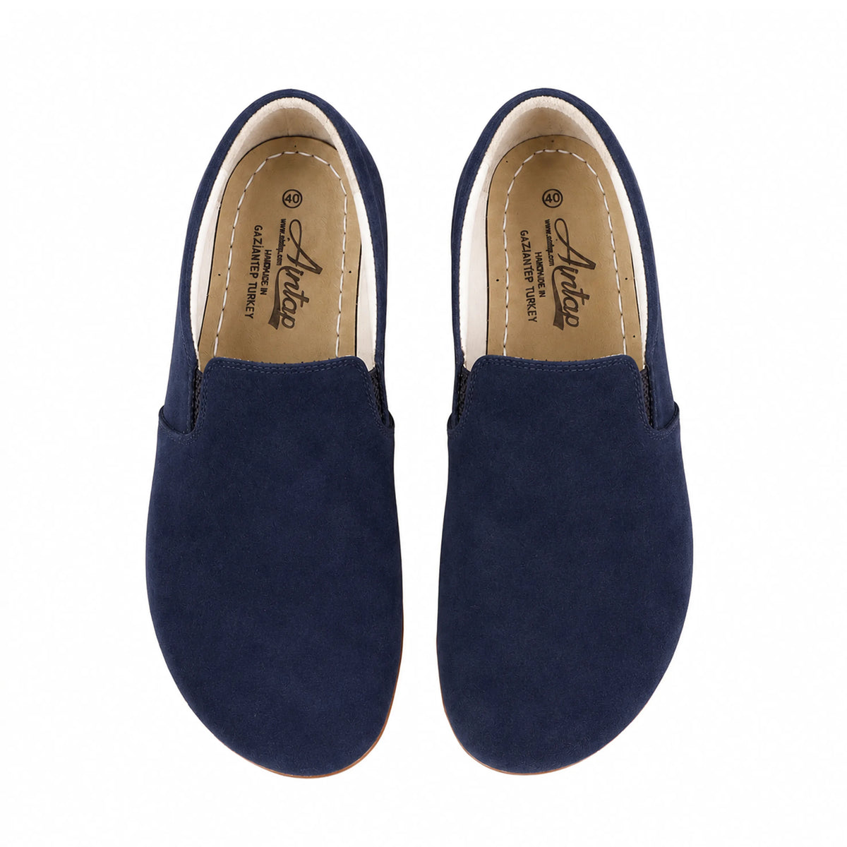 Suede Barefoot Slip-On Shoes – Rubber Sole – Navy Blue