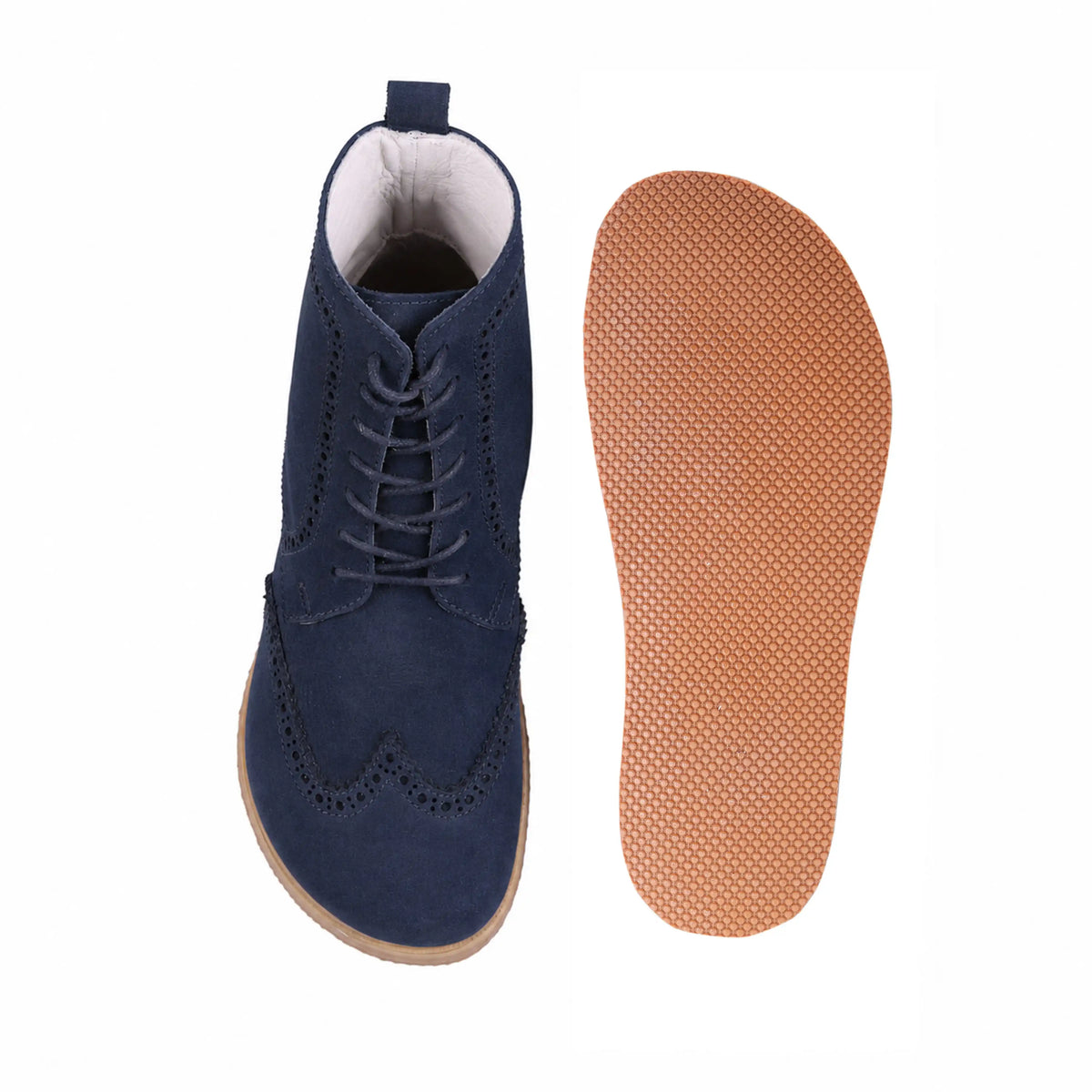 Suede Barefoot Moccasin Boots Shoes – Eva Outsole – Navy Blue