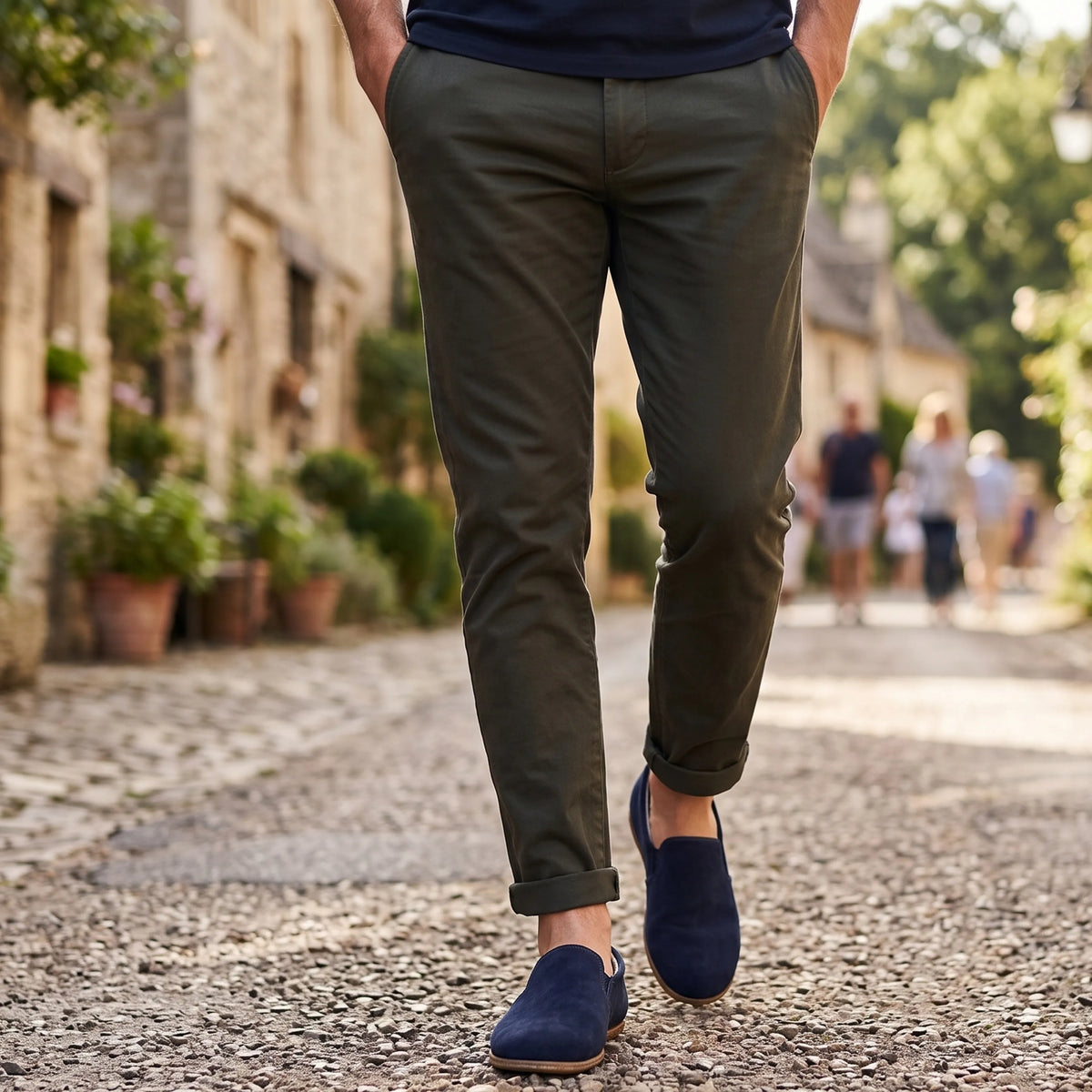 Suede Barefoot Slip-On Shoes – Classic Sole — Leather Sole – Navy Blue