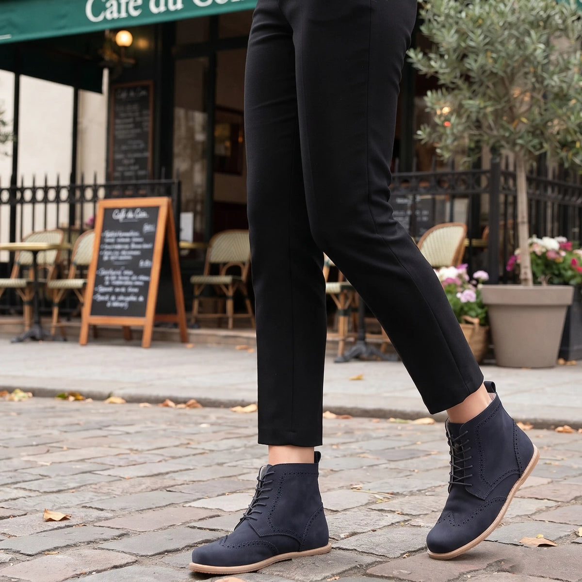Nubuck Barefoot Moccasin Boots Shoes – Eva Outsole – Navy Blue