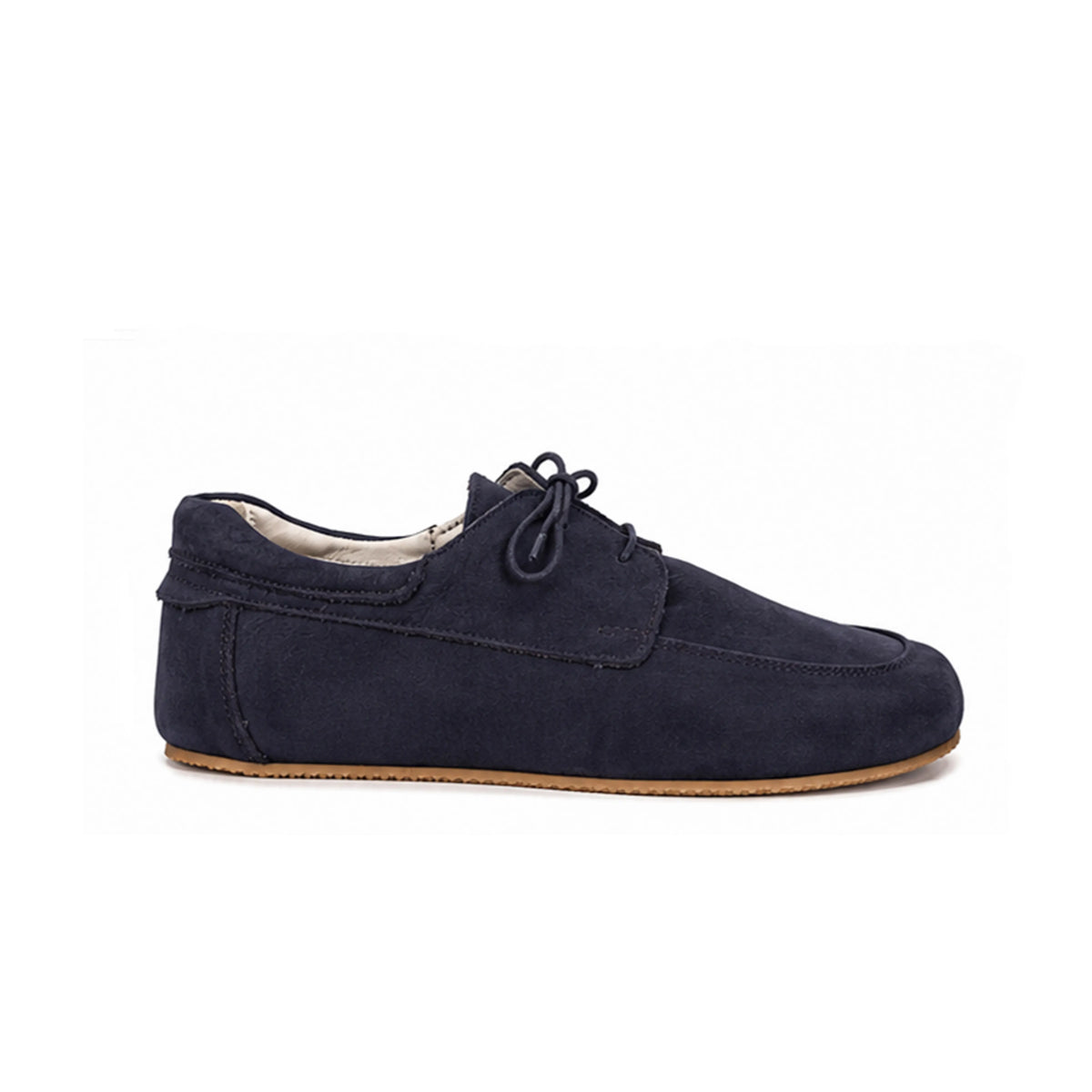 Nubuck Barefoot Laces Penny Loafer Shoes – Rubber Sole – Navy Blue