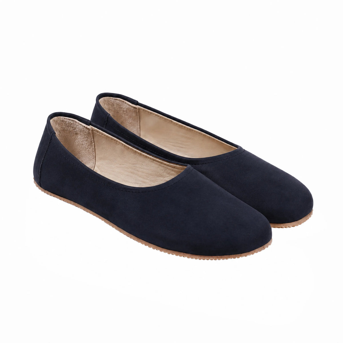 Nubuck Barefoot Ballet Shoes – Rubber Sole – Navy Blue