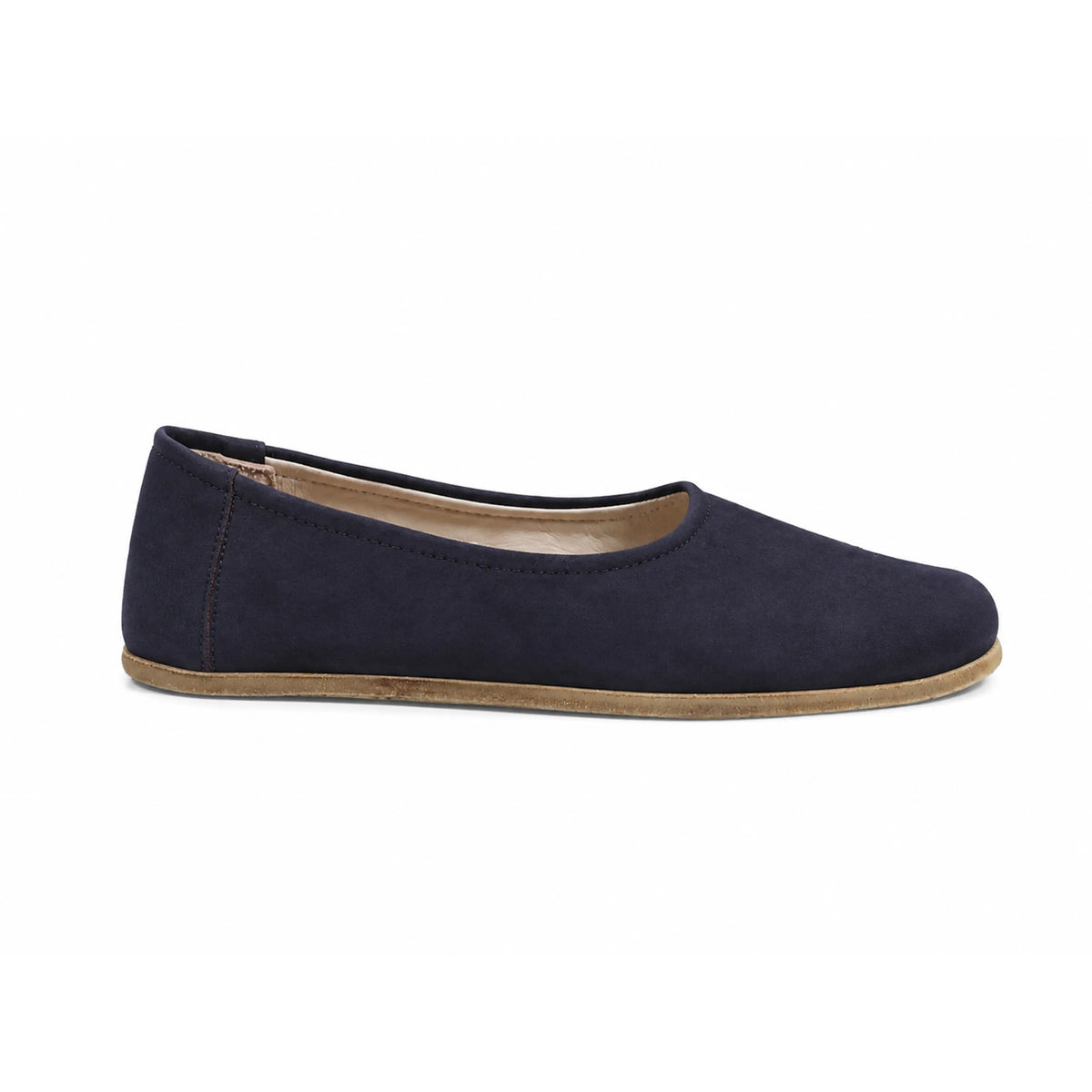 Nubuck Barefoot Ballet Shoes – Classic Sole — Leather Sole – Navy Blue