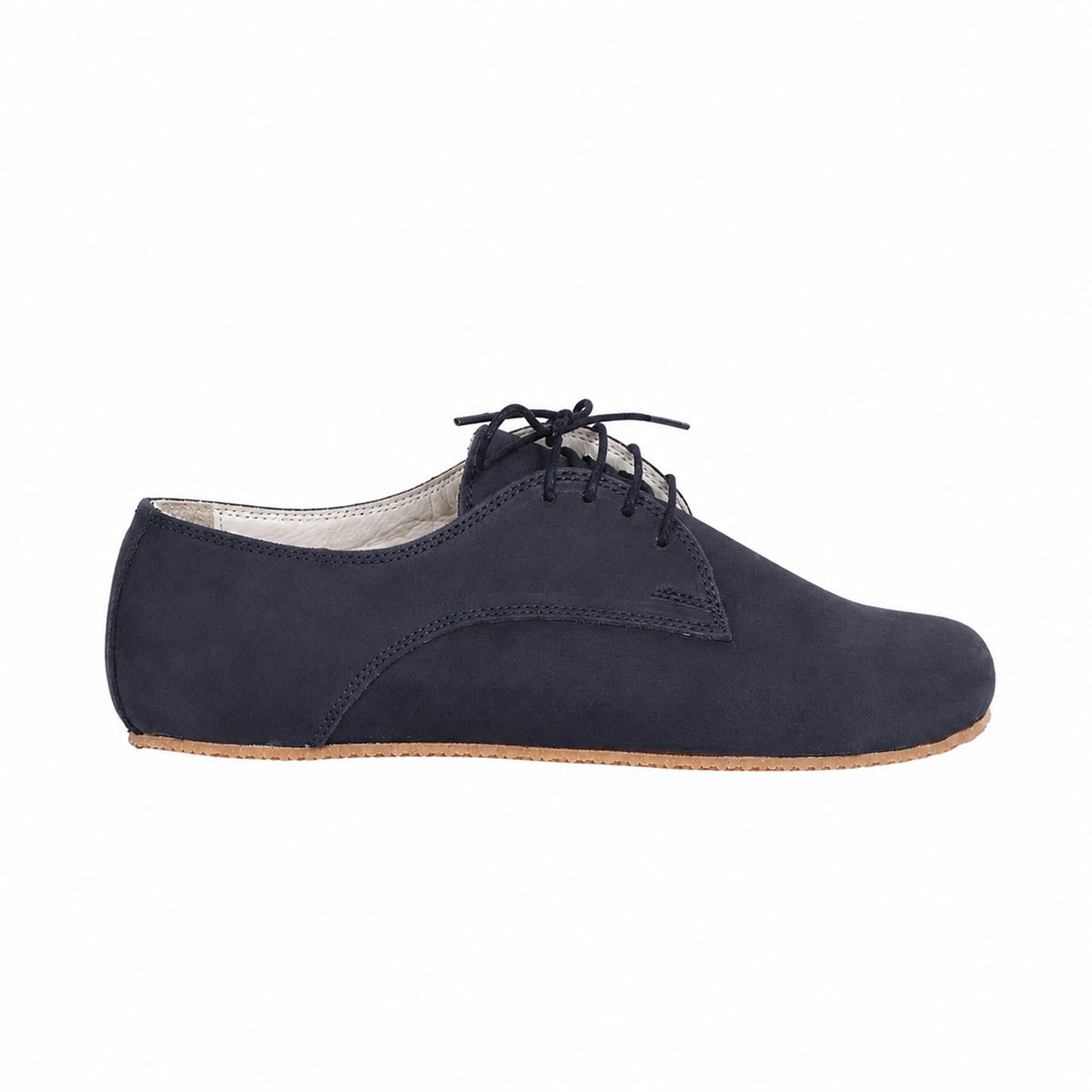 Nubuck Barefoot Oxford Shoes – Rubber Sole – Navy Blue