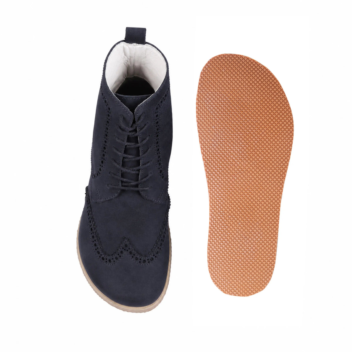 Nubuck Barefoot Moccasin Boots Shoes – Eva Outsole – Navy Blue