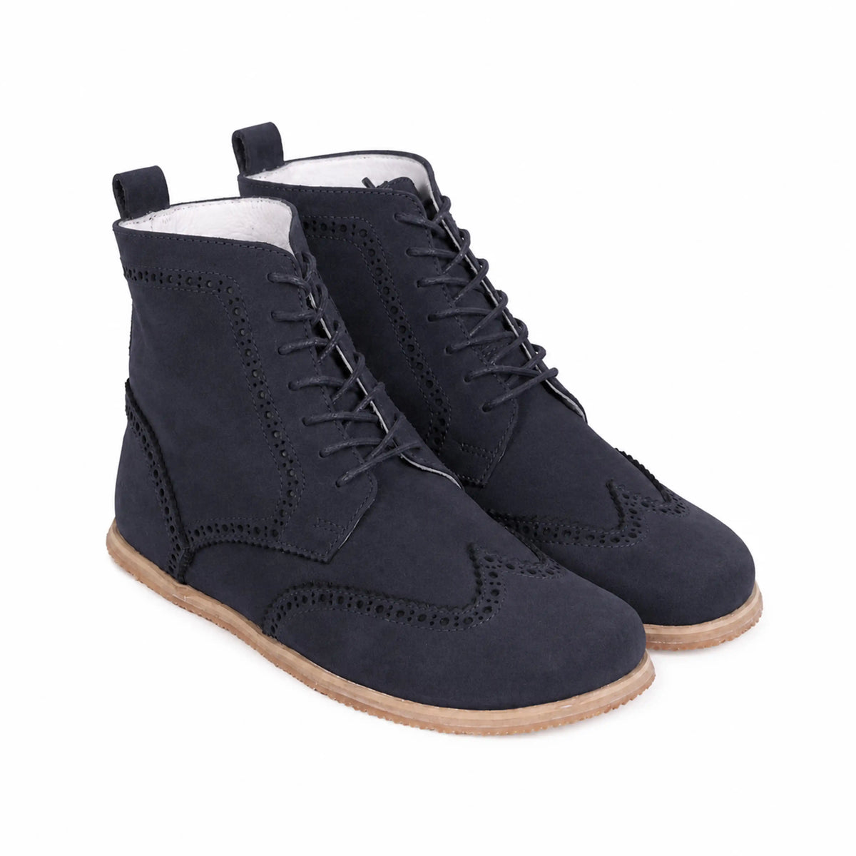 Nubuck Barefoot Moccasin Boots Shoes – Eva Outsole – Navy Blue