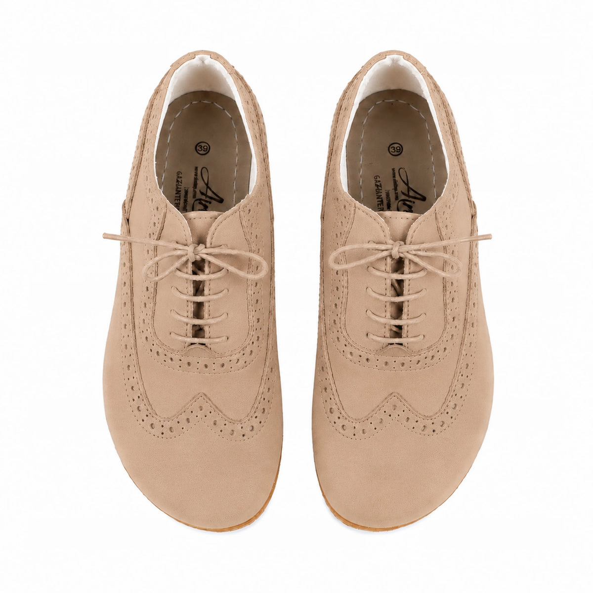 Nubuck Barefoot Moccasin Shoes – Classic Sole — Leather Sole – Cream