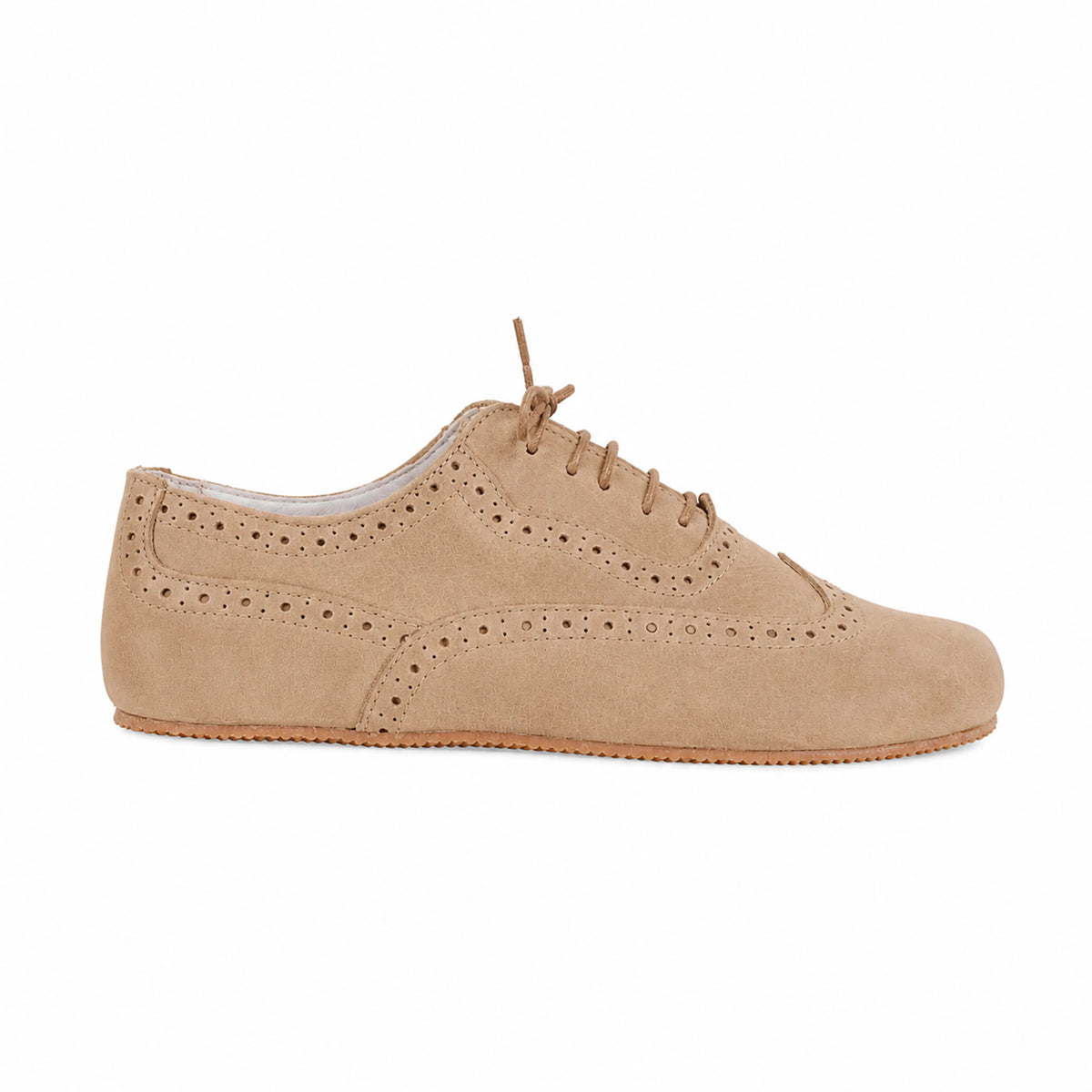 Nubuck Barefoot Moccasin Shoes – Rubber Sole – Cream