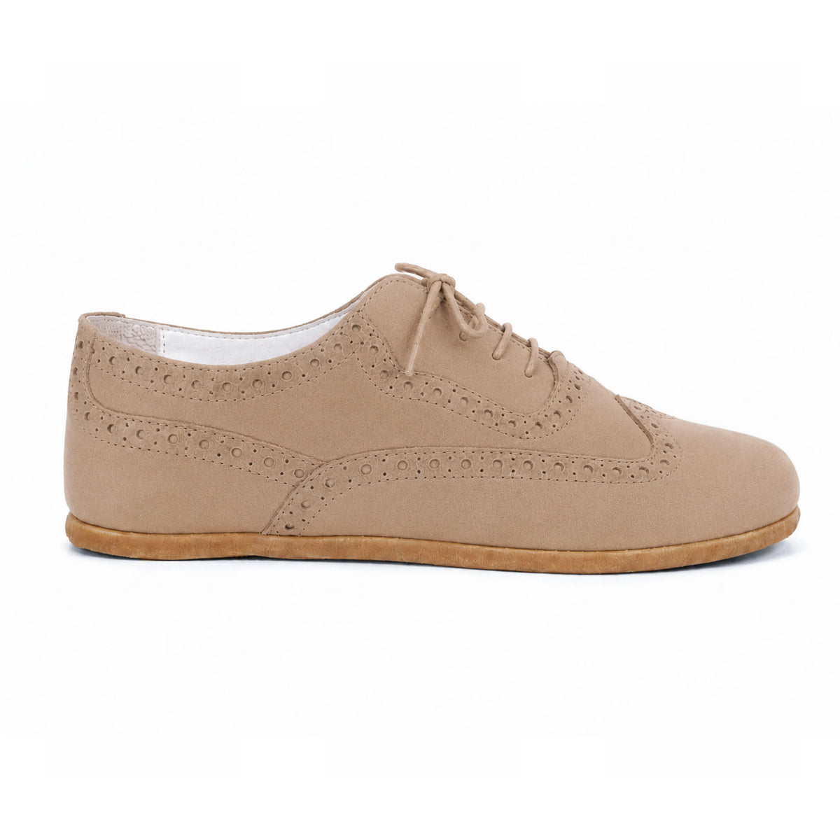 Nubuck Barefoot Moccasin Shoes – Classic Sole — Leather Sole – Cream
