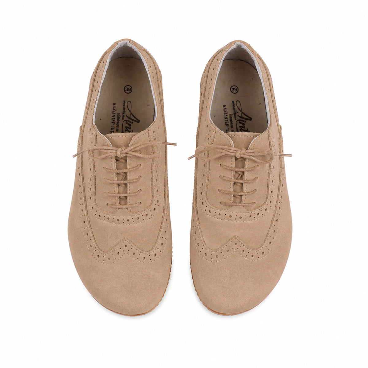 Nubuck Barefoot Moccasin Shoes – Rubber Sole – Cream