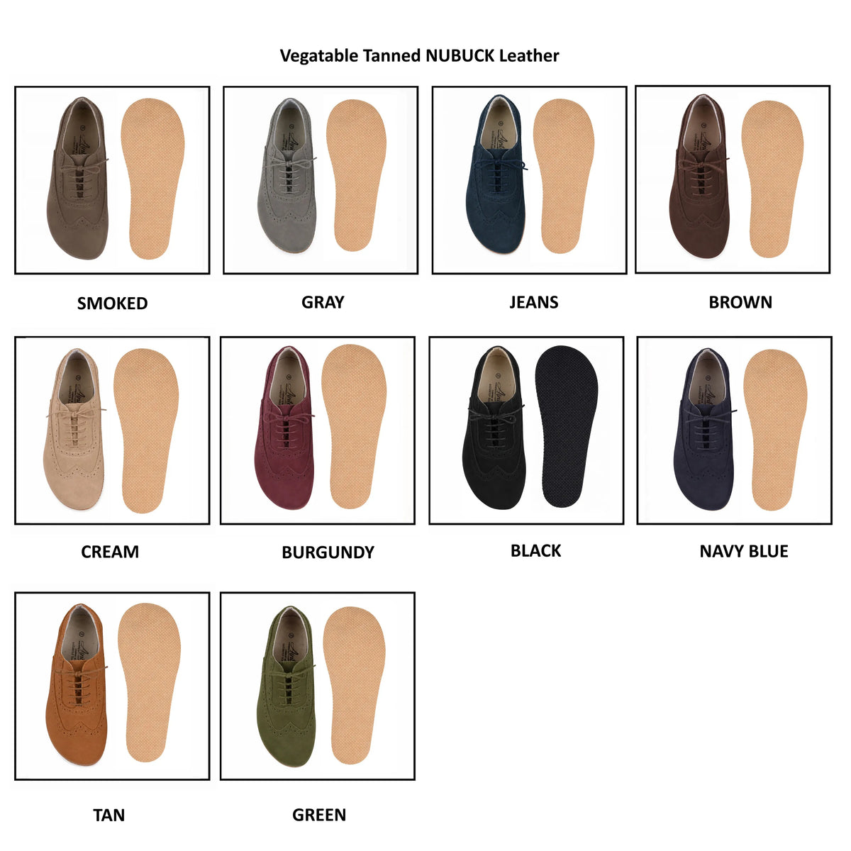 Nubuck Barefoot Moccasin Shoes – Rubber Sole – Gray