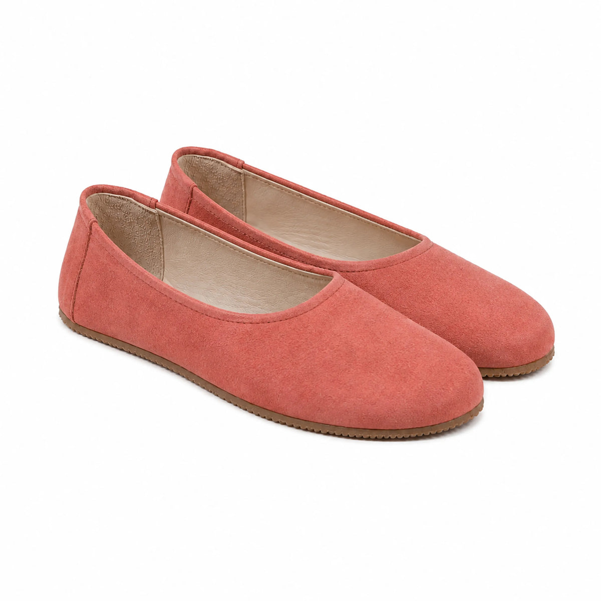 Suede Barefoot Ballet Shoes – Rubber Sole – Pink