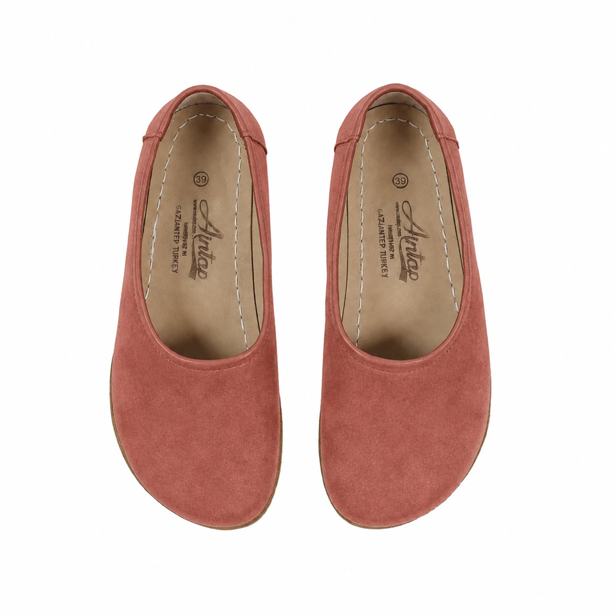 Suede Barefoot Ballet Shoes – Classic Sole — Leather Sole – Pink