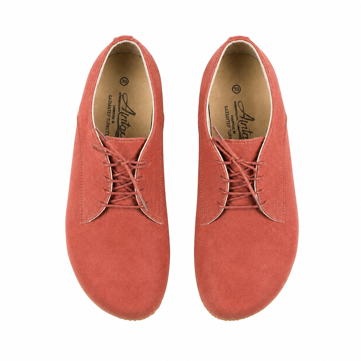 Suede Barefoot Oxford Shoes – Rubber Sole – Pink