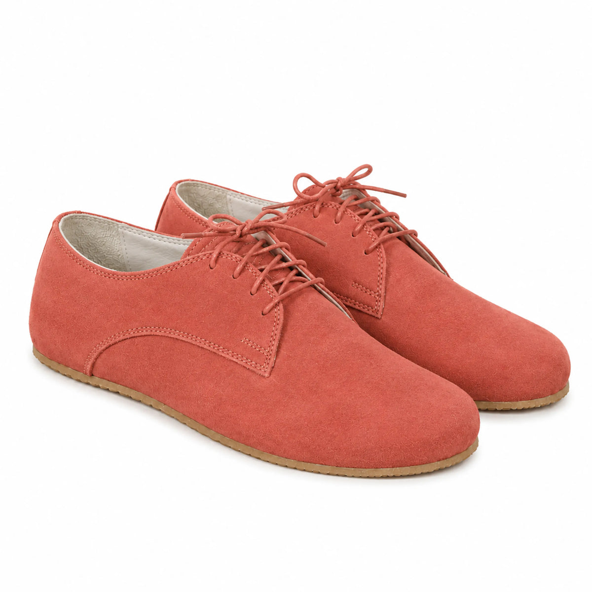 Suede Barefoot Oxford Shoes – Rubber Sole – Pink