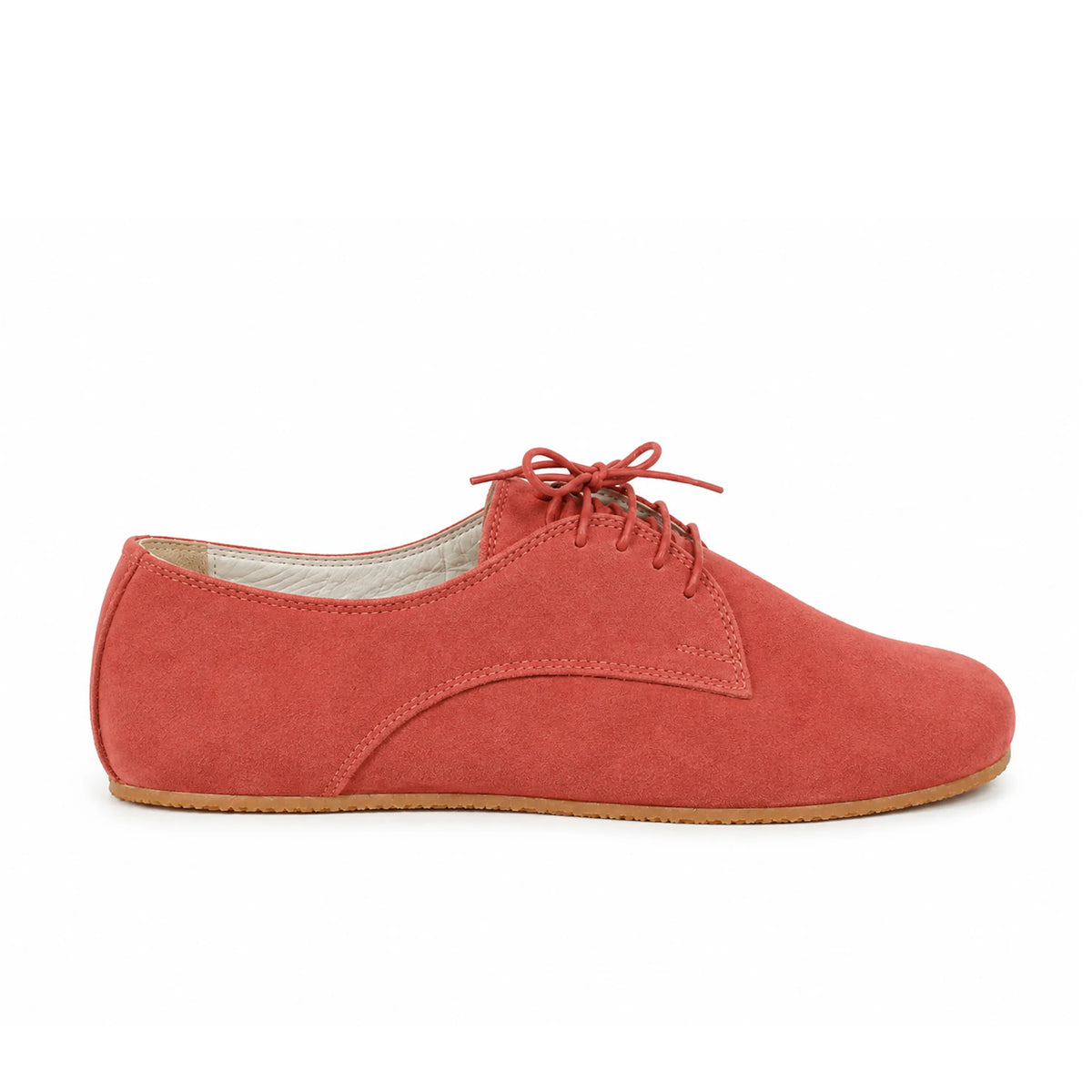 Suede Barefoot Oxford Shoes – Rubber Sole – Pink