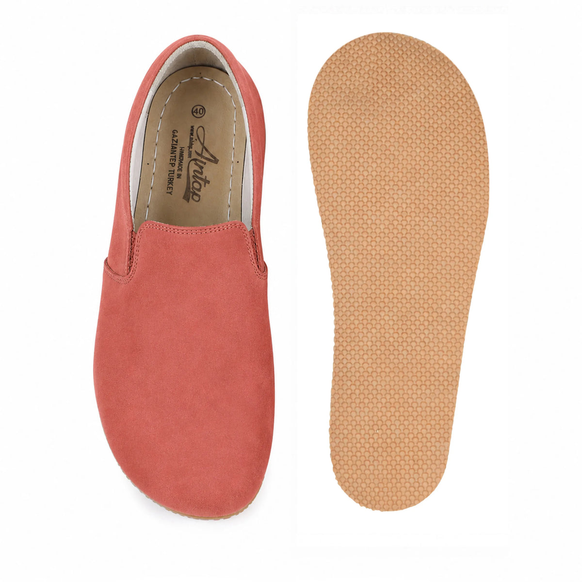 Suede Barefoot Slip-On Shoes – Rubber Sole – Pink