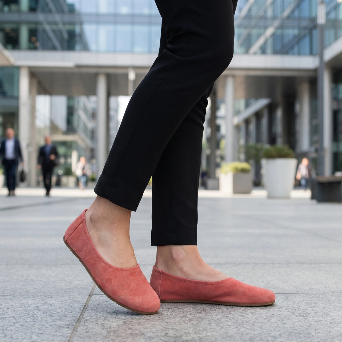 Suede Barefoot Ballet Shoes – Rubber Sole – Pink