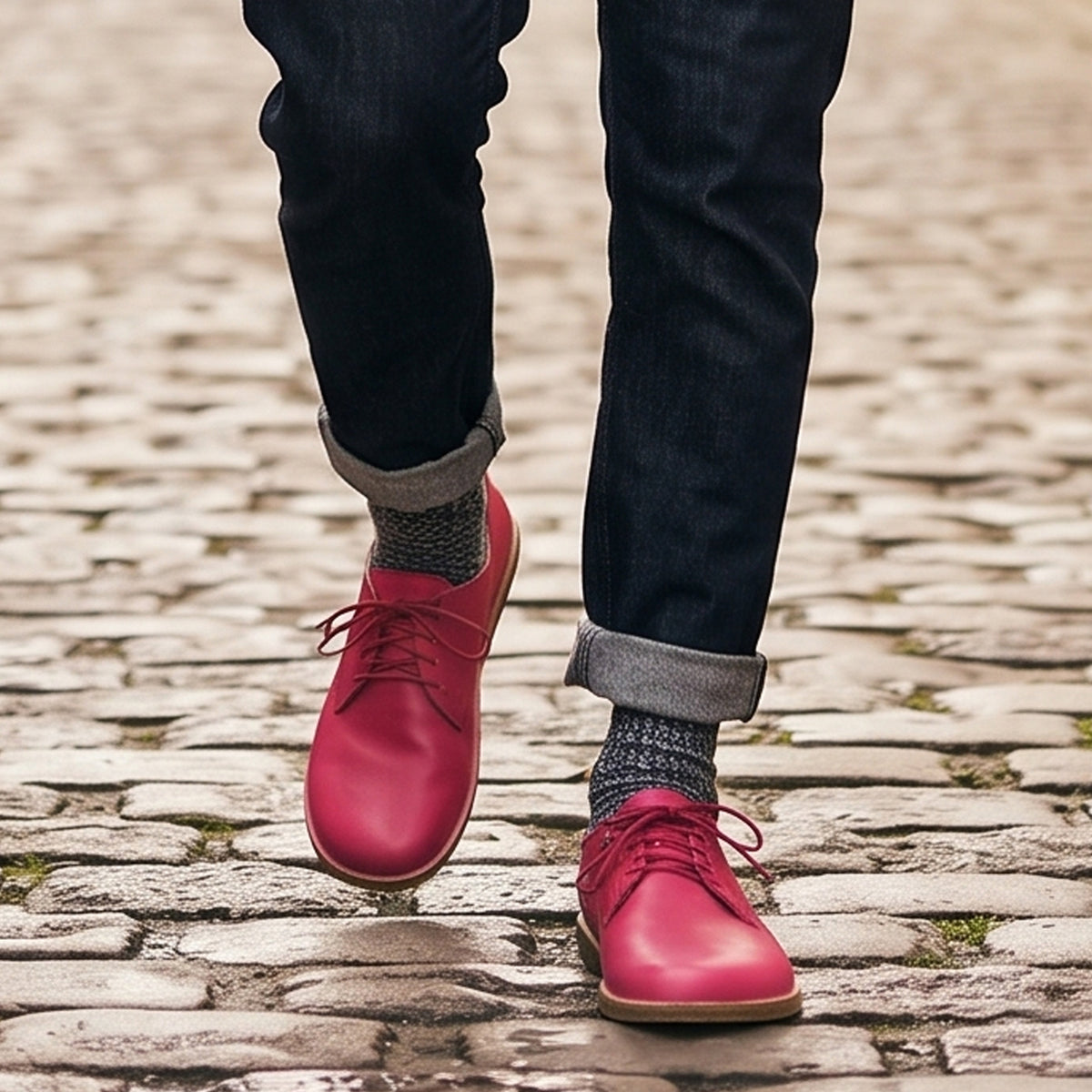 Smooth Barefoot Oxford Shoes – Classic Sole — Leather Sole – Fuscia