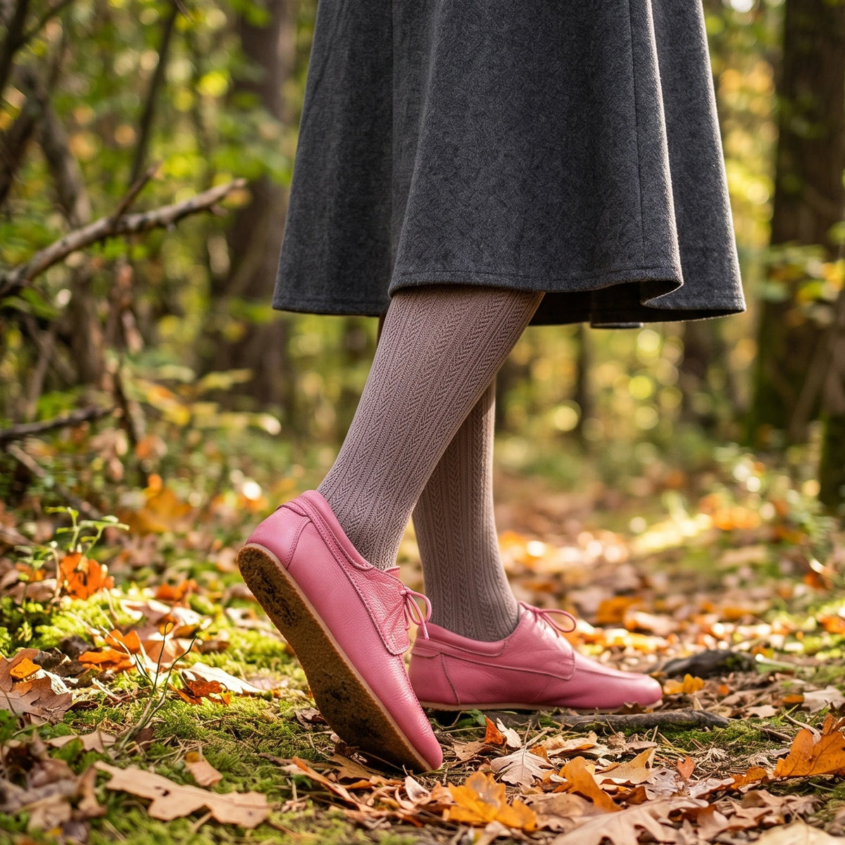 Smooth Barefoot Laces Penny Loafer Shoes – Rubber Sole – Fuscia