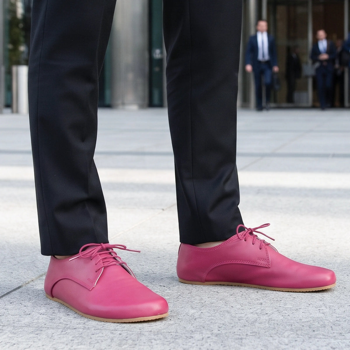 Smooth Barefoot Oxford Shoes – Rubber Sole – Fuscia
