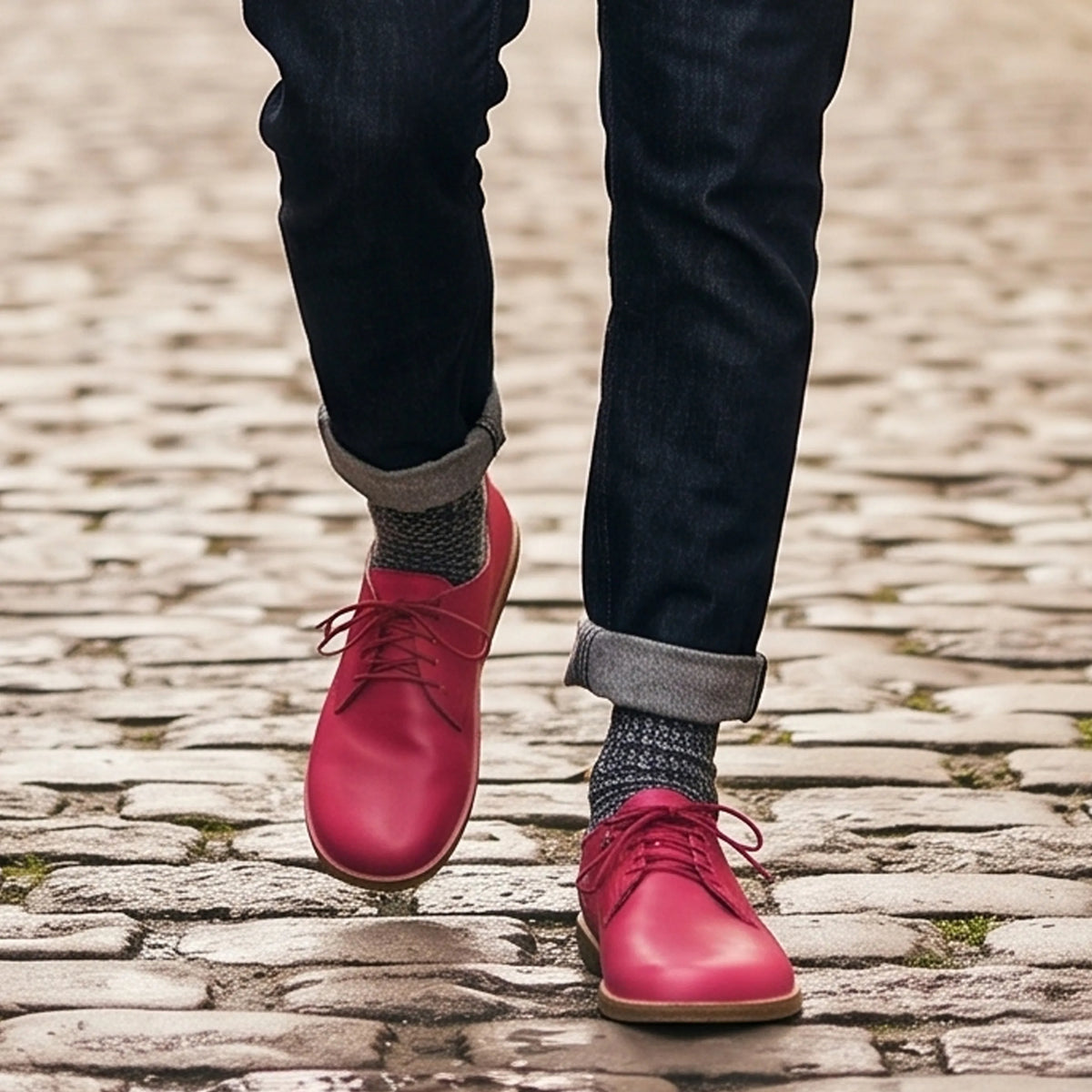 Smooth Barefoot Oxford Shoes — Leather Sole – Fuscia