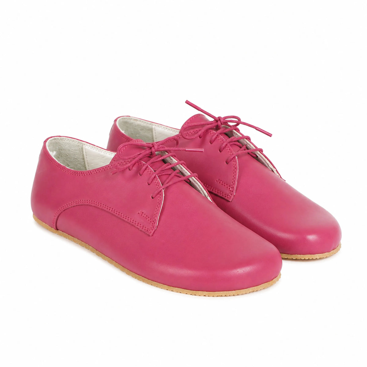 Smooth Barefoot Oxford Shoes – Rubber Sole – Fuscia