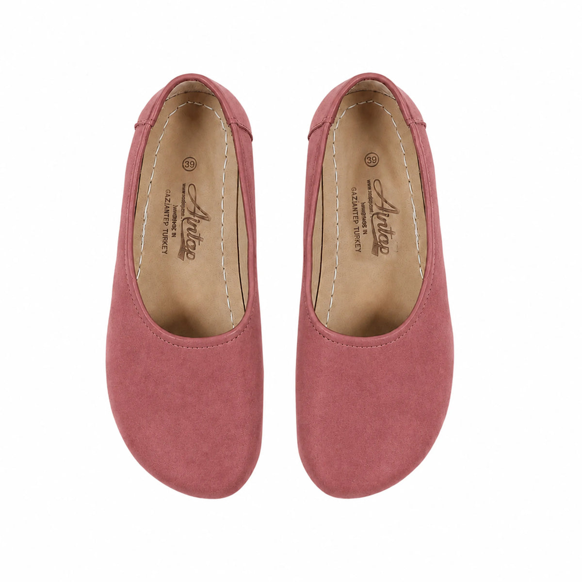 Suede Barefoot Ballet Shoes – Rubber Sole – Candy Pink