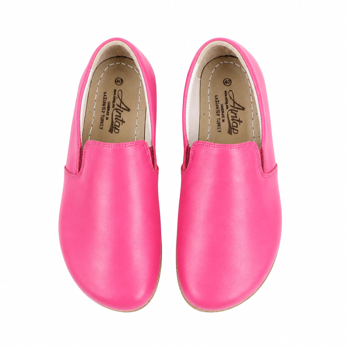 Smooth Barefoot Slip-On Shoes – Classic Sole — Leather Sole – Fuscia