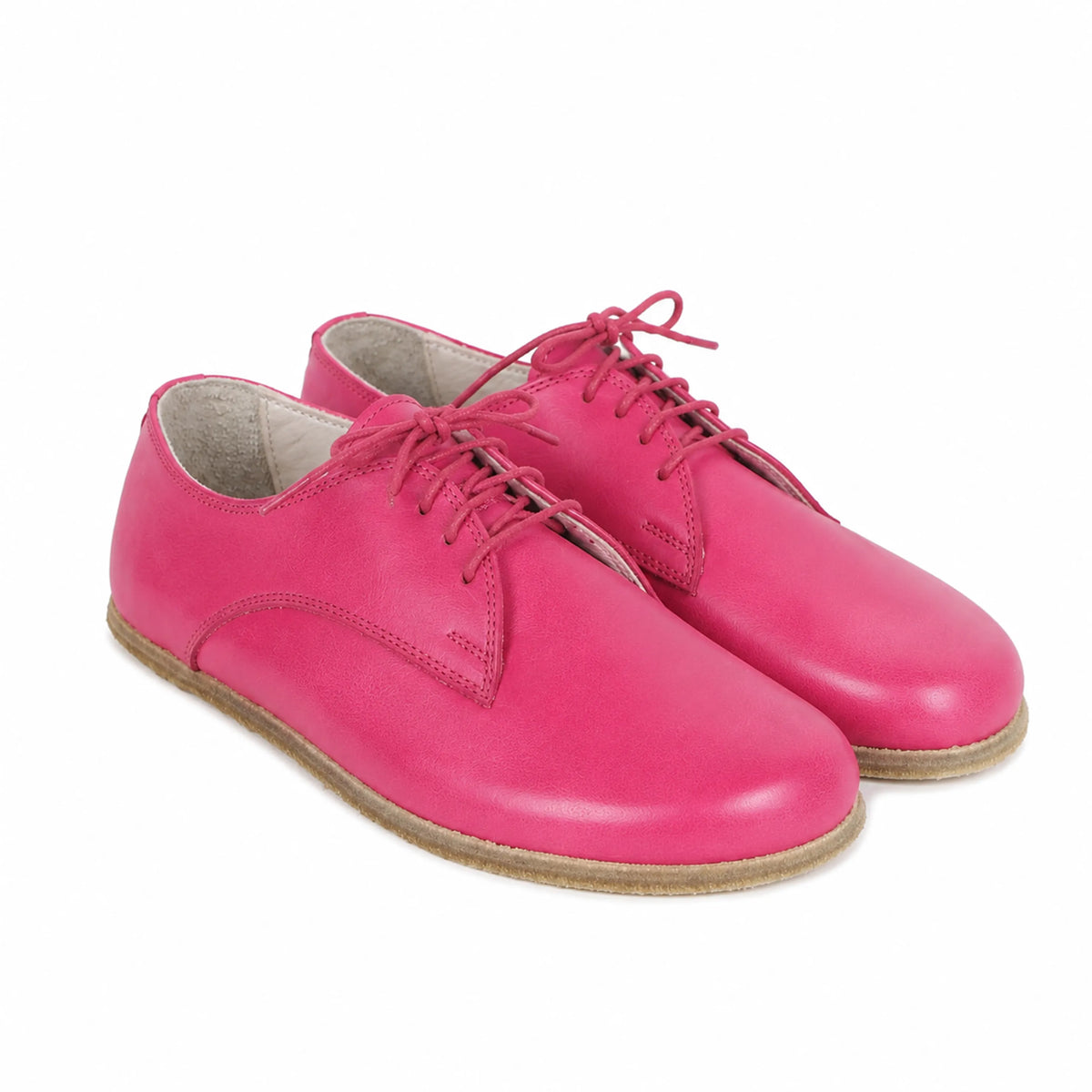 Smooth Barefoot Oxford Shoes — Leather Sole – Fuscia