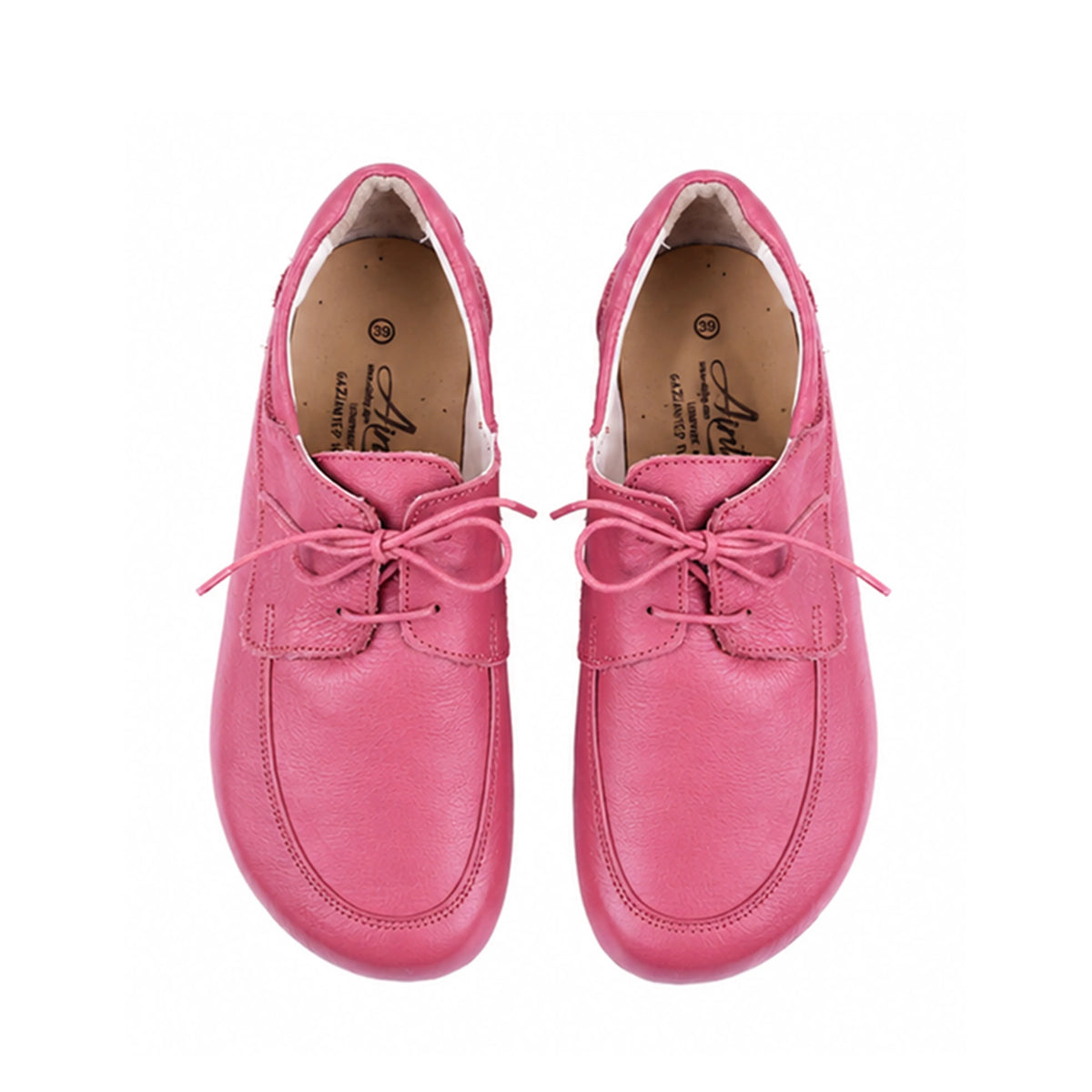 Smooth Barefoot Laces Penny Loafer Shoes – Rubber Sole – Fuscia