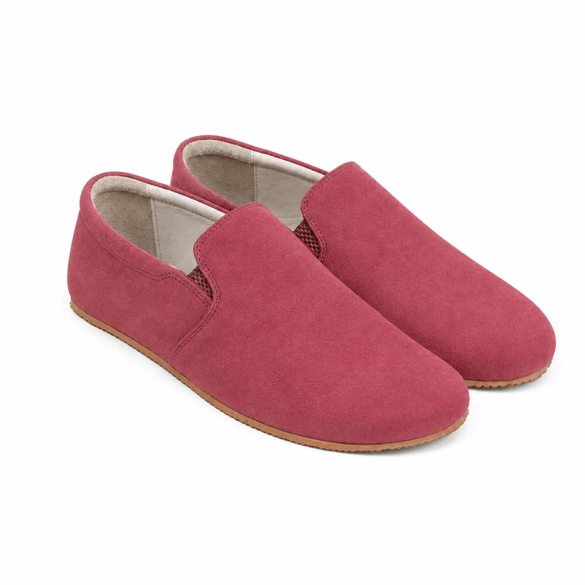 Suede Barefoot Slip-On Shoes – Rubber Sole – Candy Pink