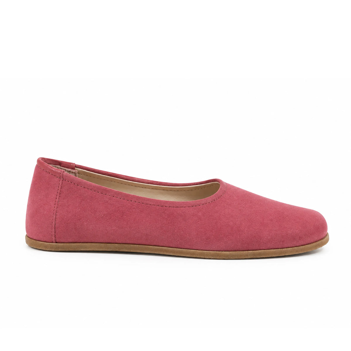 Suede Barefoot Ballet Shoes – Classic Sole — Leather Sole – Candy Pink