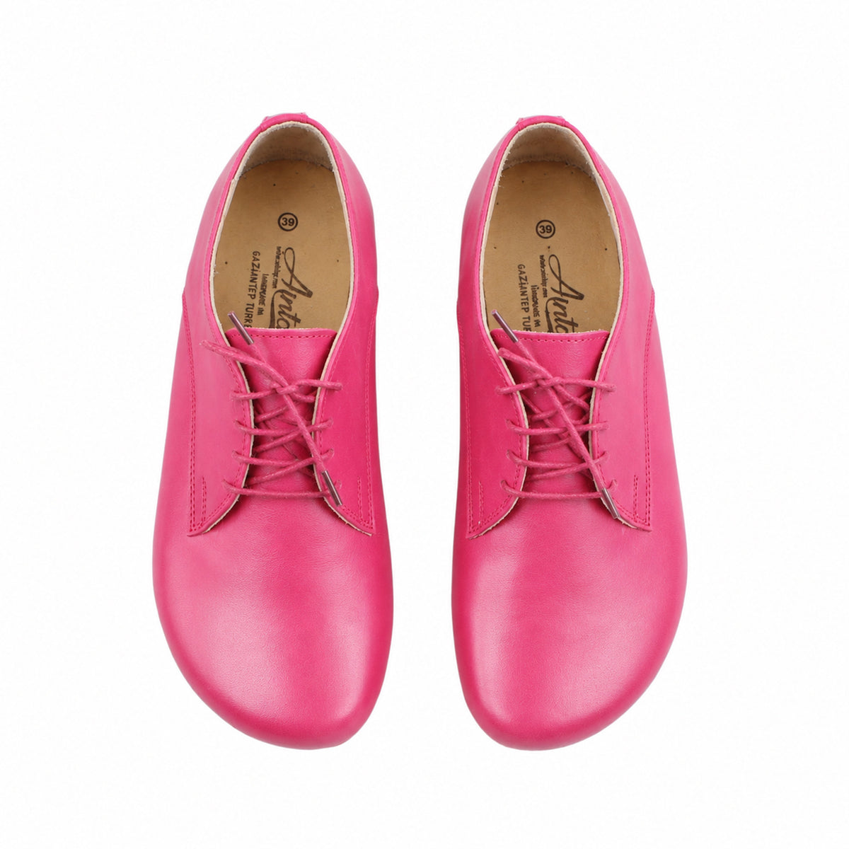 Smooth Barefoot Oxford Shoes – Classic Sole — Leather Sole – Fuscia