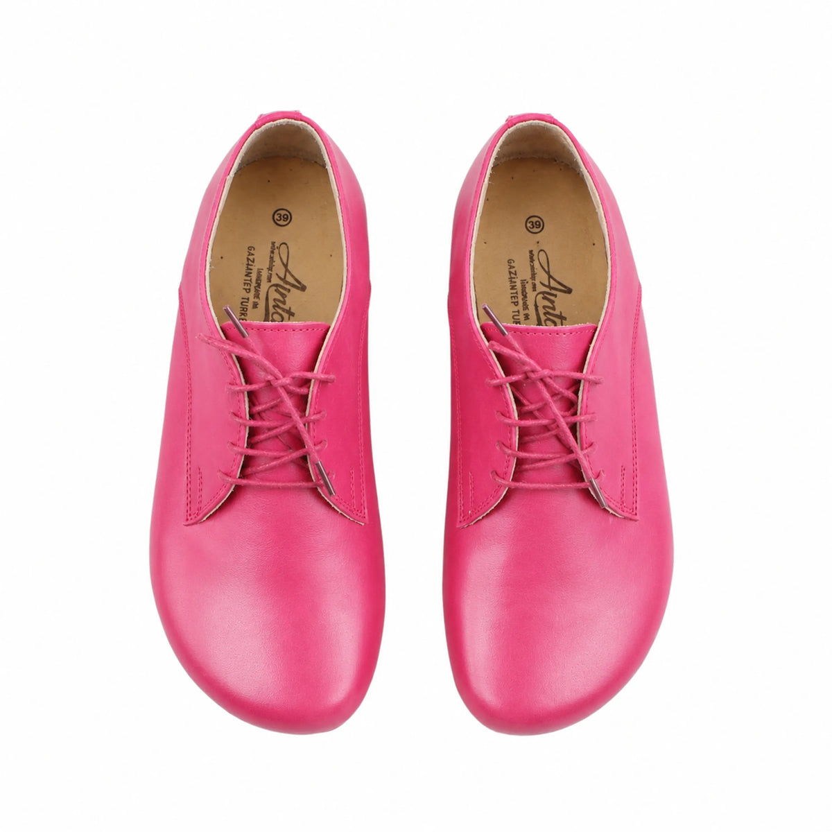 Smooth Barefoot Oxford Shoes — Leather Sole – Fuscia